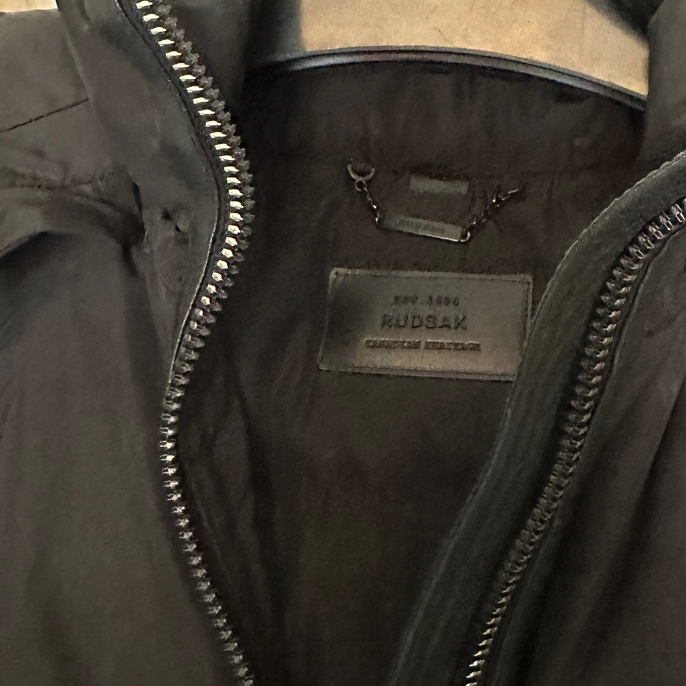 RUDSAK Long Parka Black Puffer Coat with Fur Trim - Picture 3 of 8